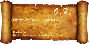 Ondrásik Harald névjegykártya